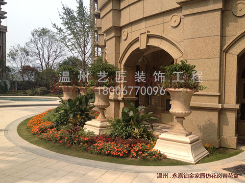 溫州園林施工鉑金家園花盆