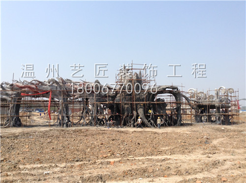 樂園造景施工現(xiàn)場